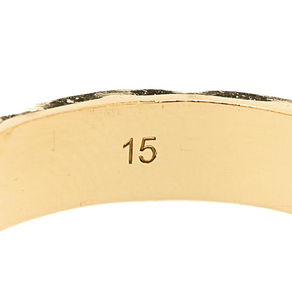 Gucci 18K Yellow Gold 4mm Hammered Icon Thin Band Ring 55/7.25 6 of 6