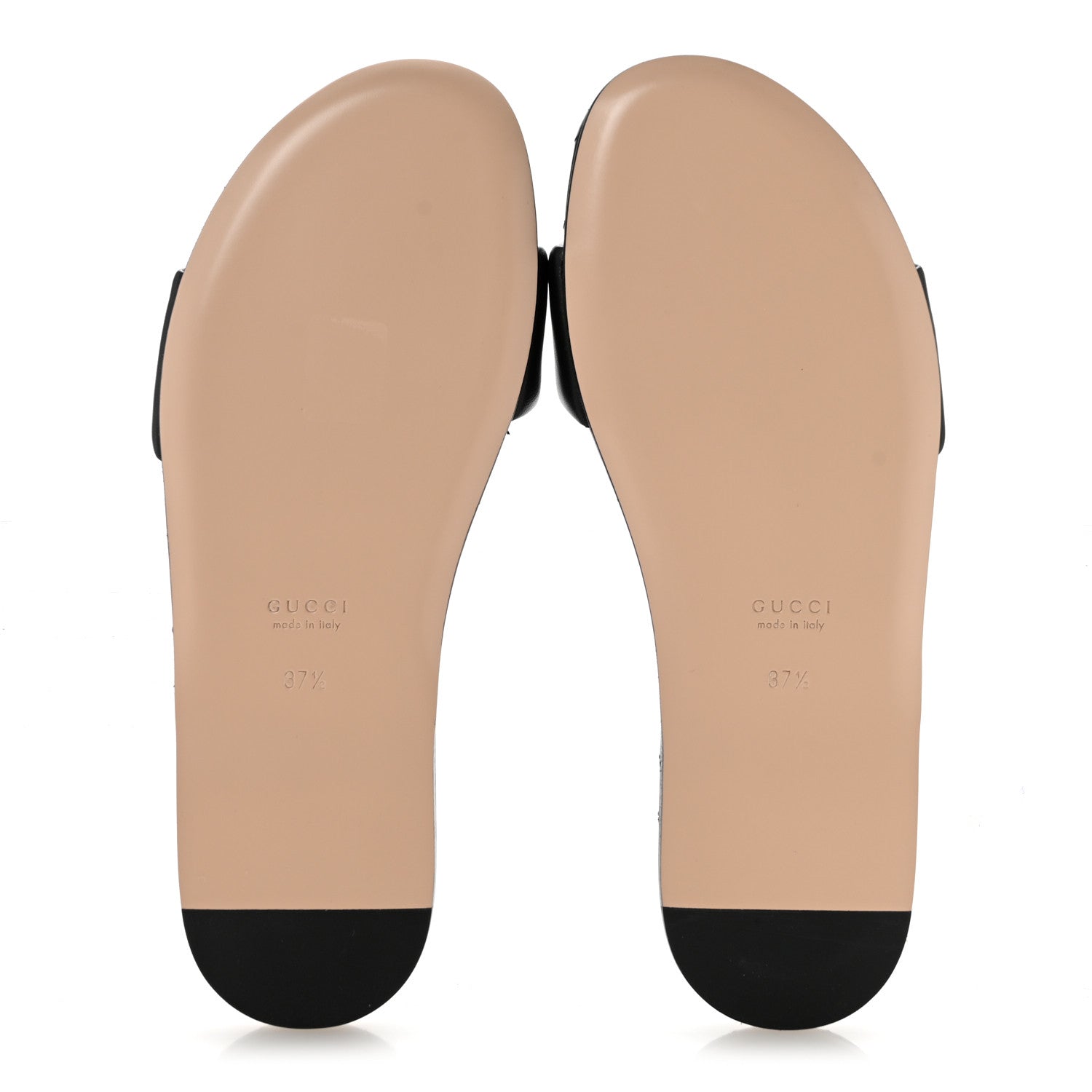 Gucci Nappa Matelasse GG Marmont Flat Slide Sandals 37.5 Black 6 of 11