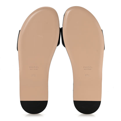 Gucci Nappa Matelasse GG Marmont Flat Slide Sandals 37.5 Black 6 of 11