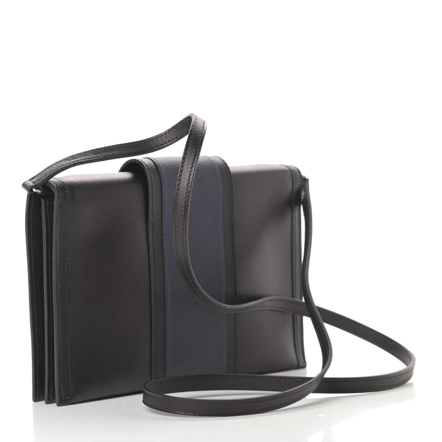 Hermes Evergrain Evercolor H Passant Clutch Bleu Indigo Black Bleu Nuit 3 of 13