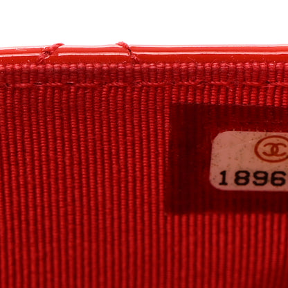 Chanel Patent Quilted Wallet On Chain WOC Red 7 of 10