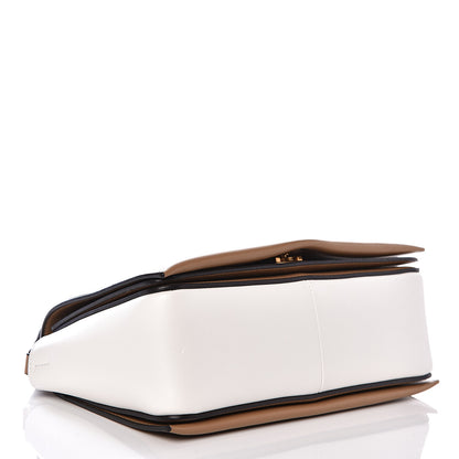 Celine Shiny Smooth Calfskin Medium Frame Shoulder Bag Tan Optic White 3 of 8