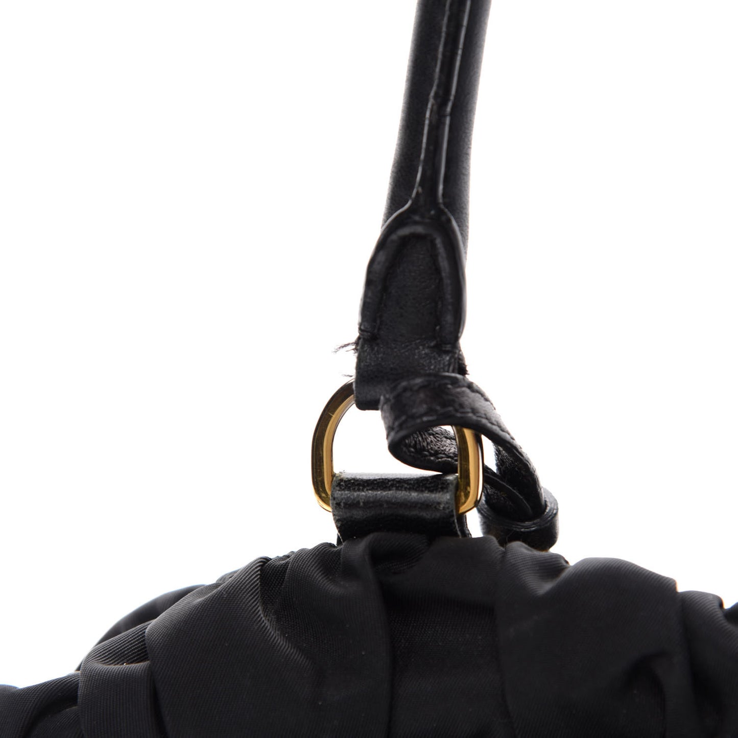 Tessuto Nylon Gaufre Shopping Satchel Black