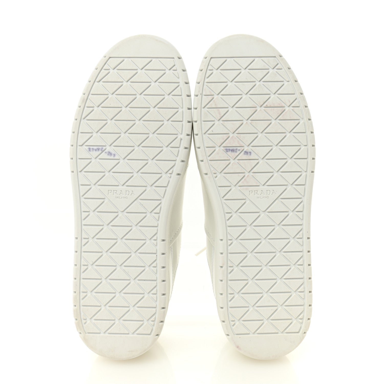 Prada Vitello Rois Triangle Womens Downtown Platform Low Top Sneakers 37 White 6 of 11