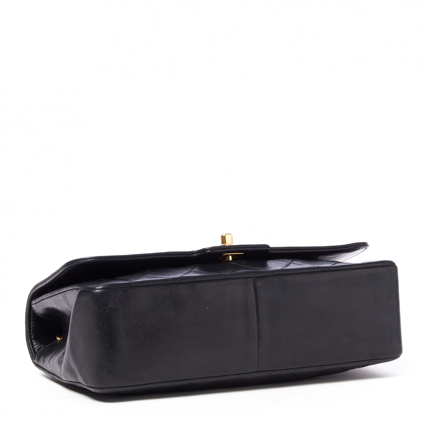 Lambskin Quilted Medium Single Flap Black