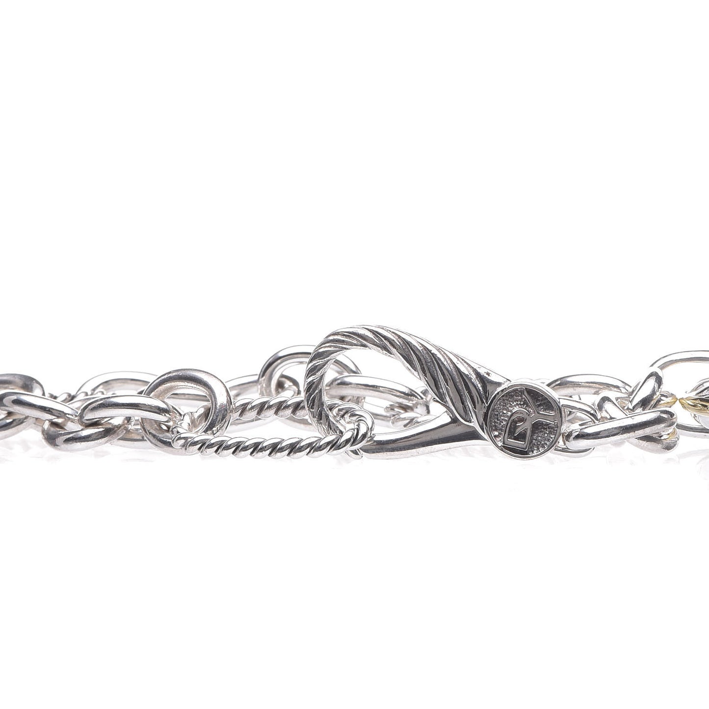 Sterling Silver 18K Yellow Gold Cable Disc Bracelet