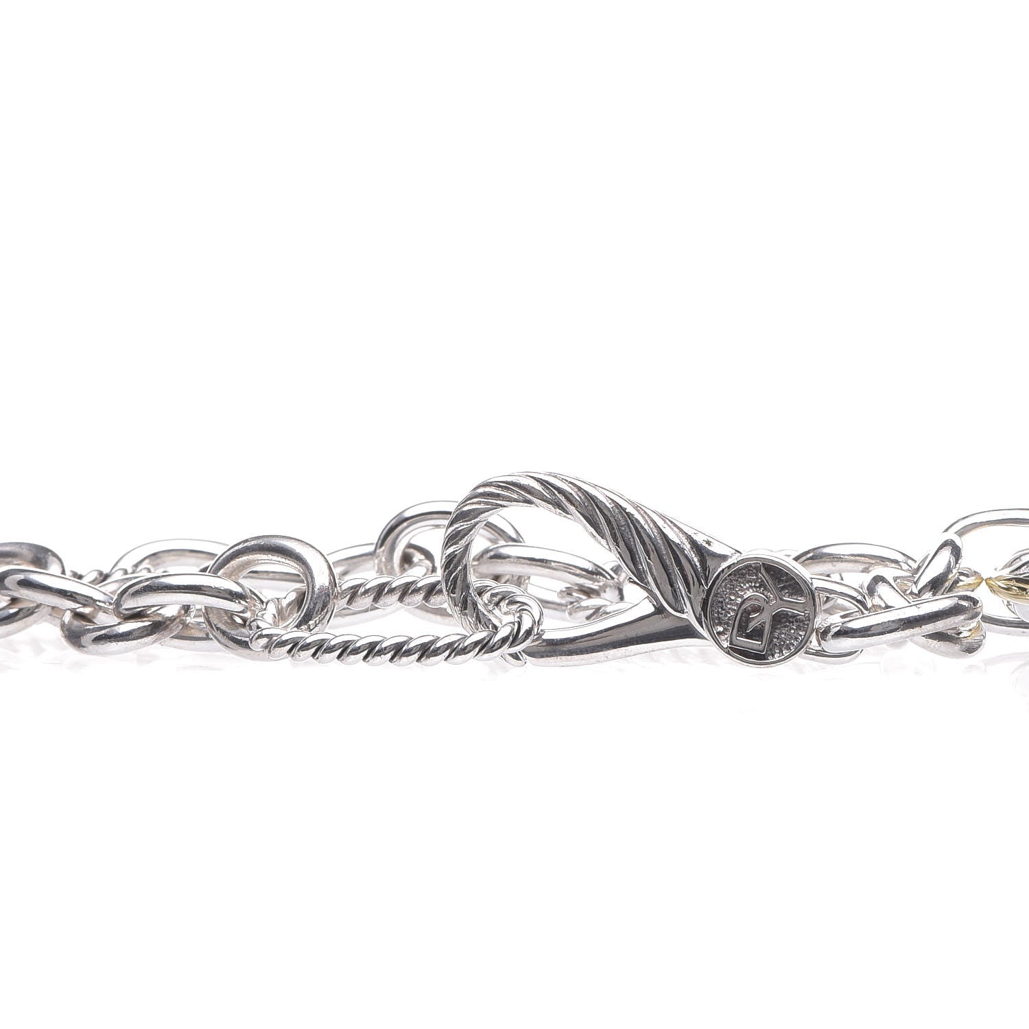 David Yurman Sterling Silver 18K Yellow Gold Cable Disc Bracelet 3 of 3