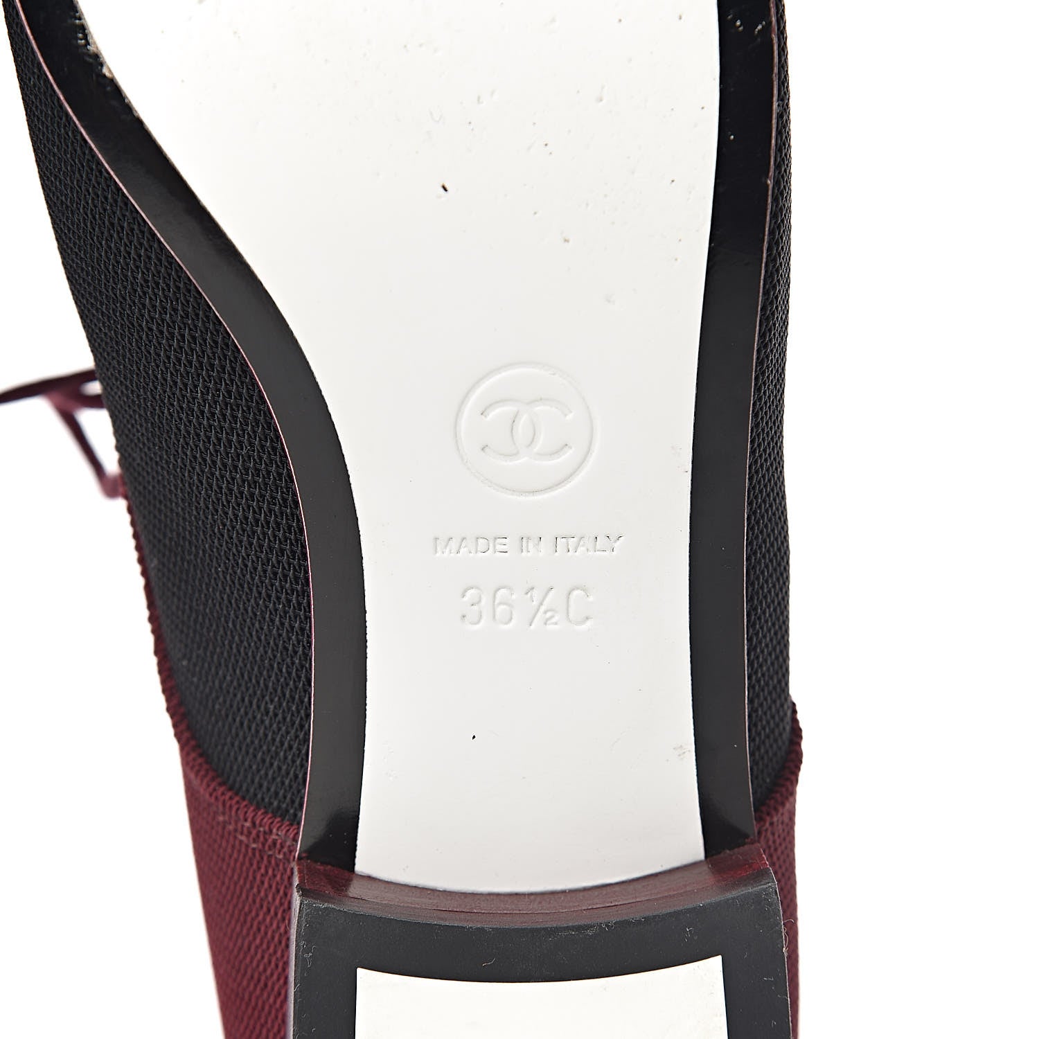 Chanel Fabric Lace Up CC Oxfords 36.5 Burgundy Black 7 of 11