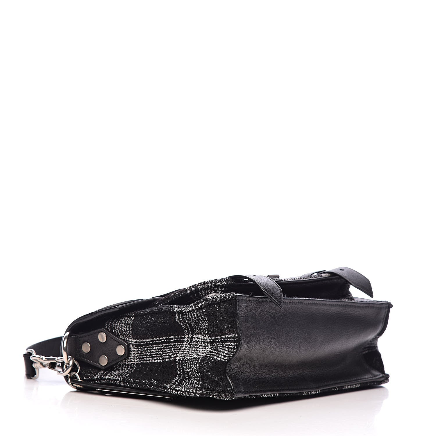 Proenza Schouler Jacquard Plaid Tiny PS1 Satchel Black White 4 of 10