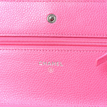 Chanel Caviar Quilted Wallet on Chain WOC Pink 6 of 10