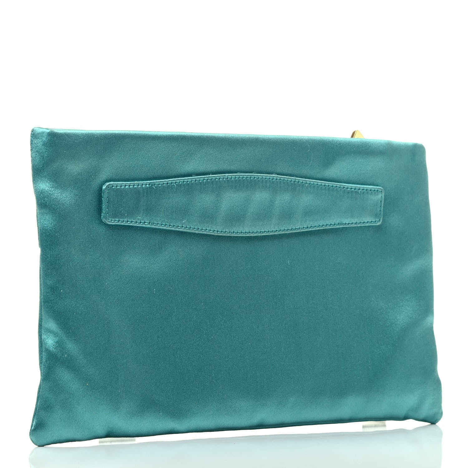 Prada Satin Evening Clutch Pavone 2 of 3