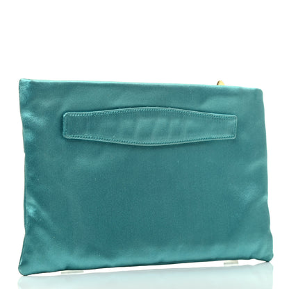 Prada Satin Evening Clutch Pavone 2 of 3