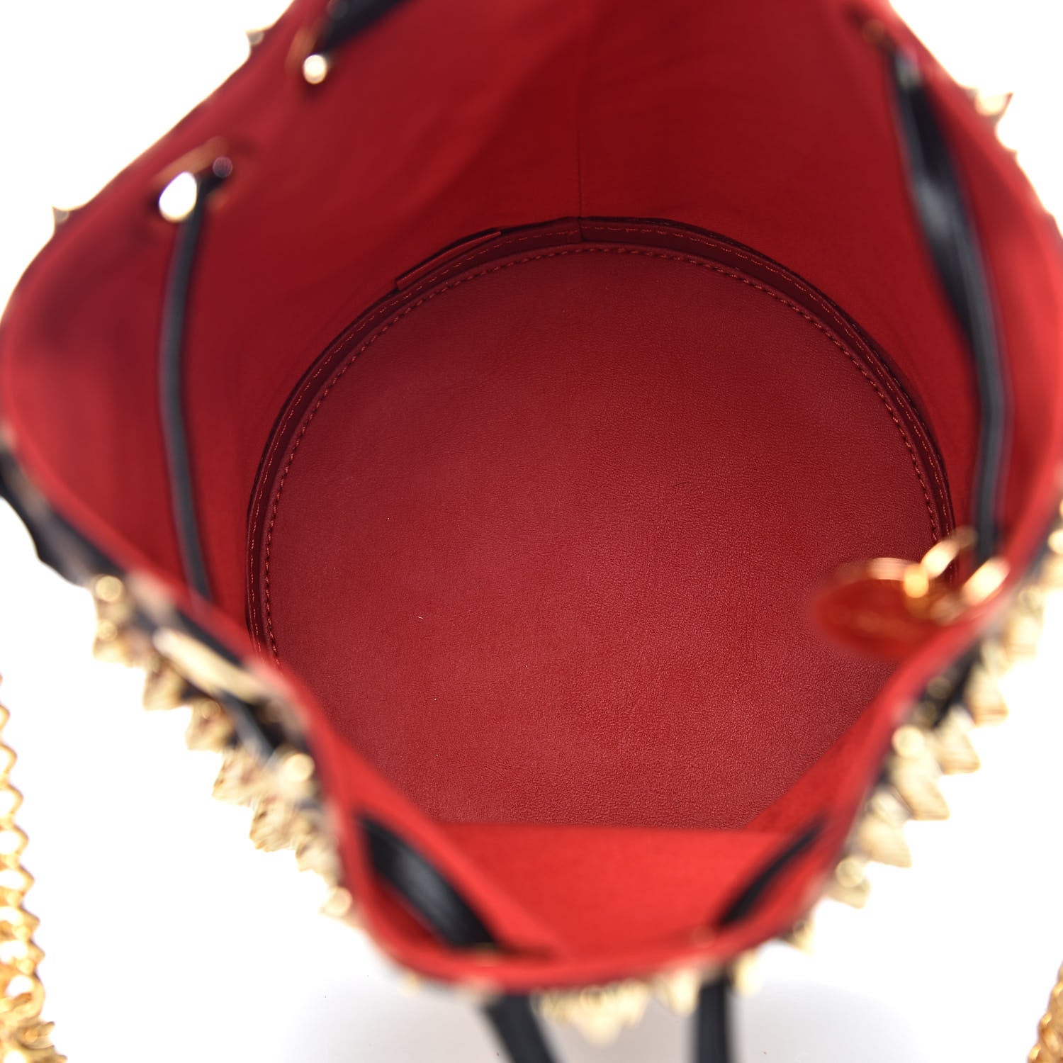 Christian Louboutin Neoprene Leopard Print Studded Marie Jane Loubirun Bucket Marron Black 5 of 10