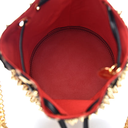 Christian Louboutin Neoprene Leopard Print Studded Marie Jane Loubirun Bucket Marron Black 5 of 10