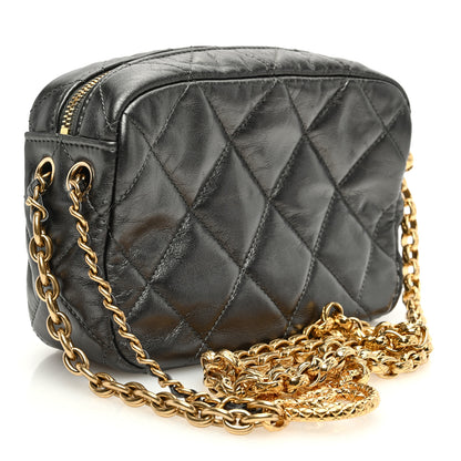 Chanel Metallic Calfskin Pearl Quilted CC Mini Camera Case Ruthenium 3 of 11