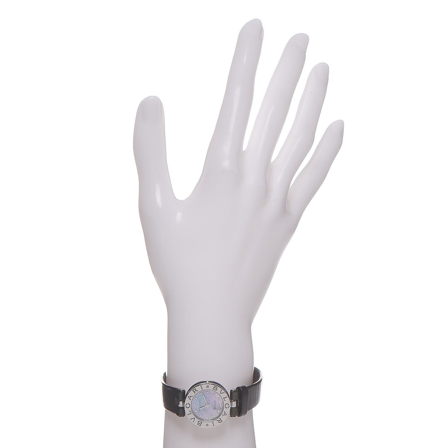 Stainless Steel Calfskin Diamond Blue Mother of Pearl 22mm B.Zero1 Quartz Watch
