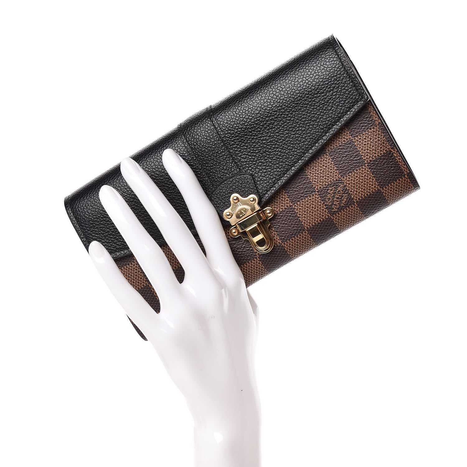 Louis Vuitton Damier Ebene Clapton Wallet Black 2 of 7