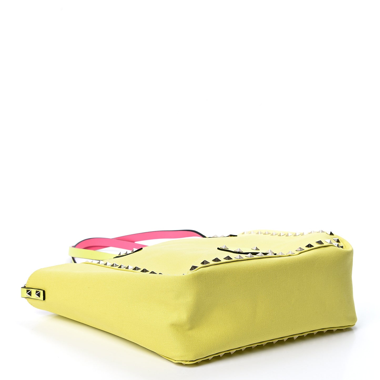 Canvas Small Rockstud Reversible Tote Pink Yellow