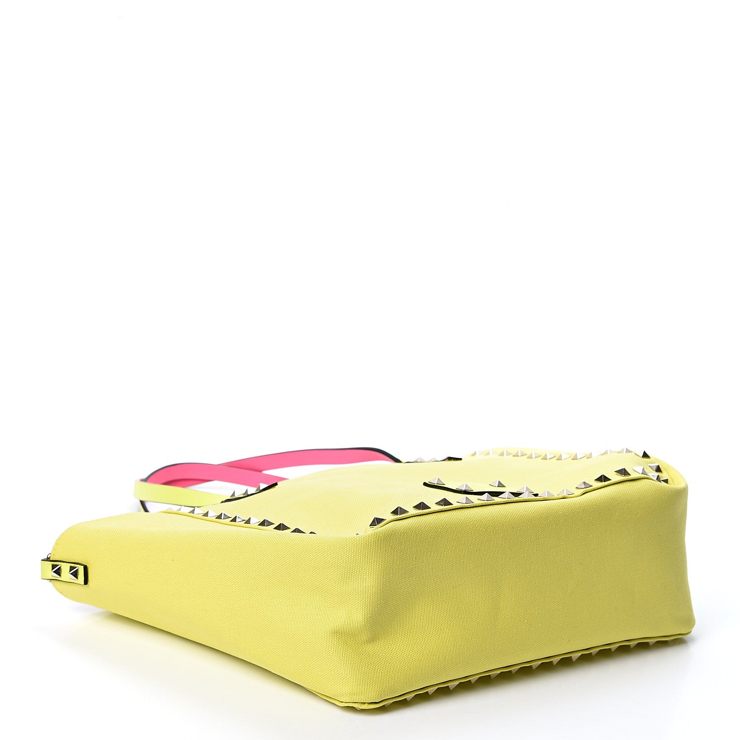 Valentino Garavani Canvas Small Rockstud Reversible Tote Pink Yellow 6 of 16