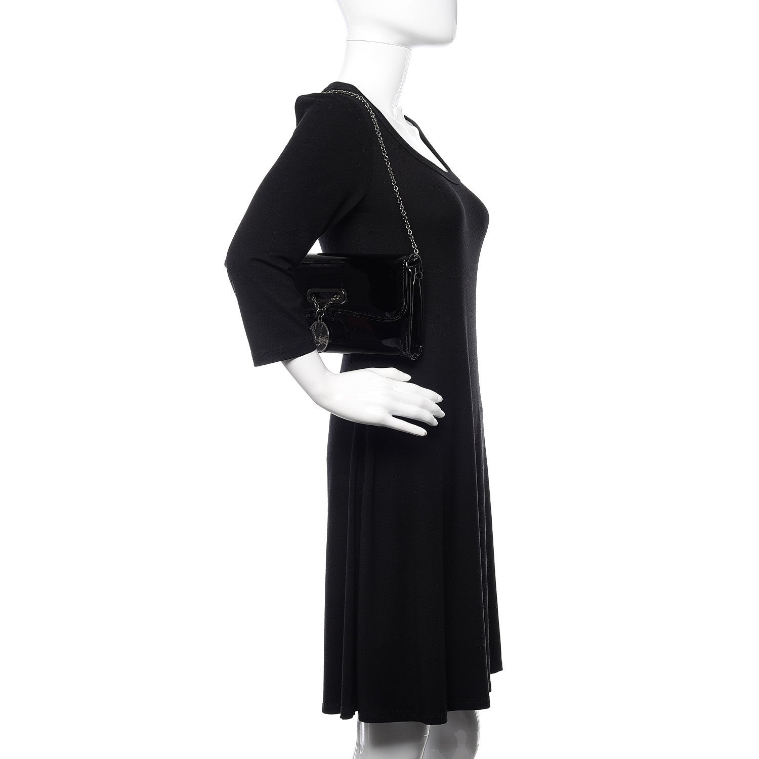 Christian Louboutin Patent Riviera Clutch Black 2 of 9