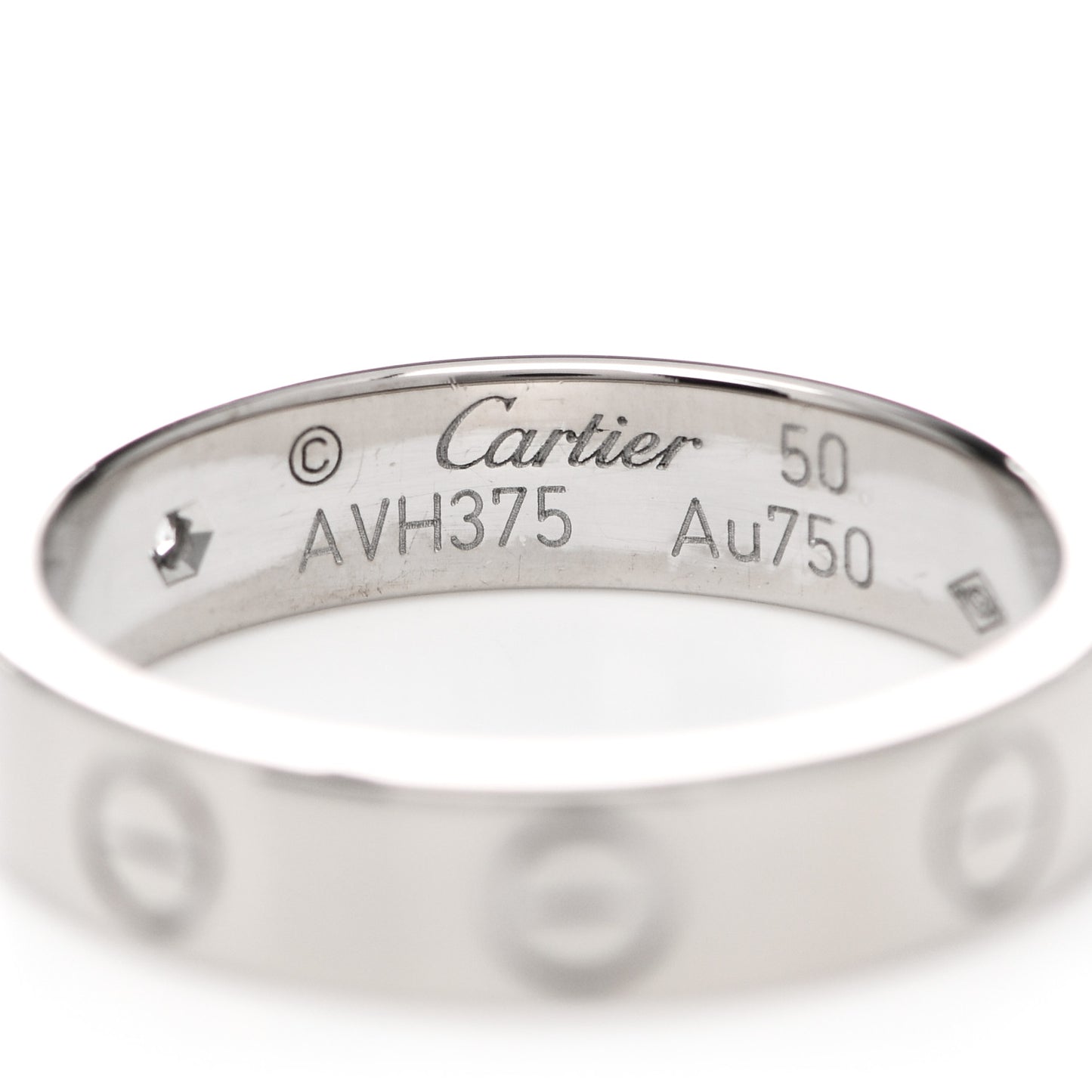 18K White Gold Diamond 4mm LOVE Wedding Band Ring 50 5.25