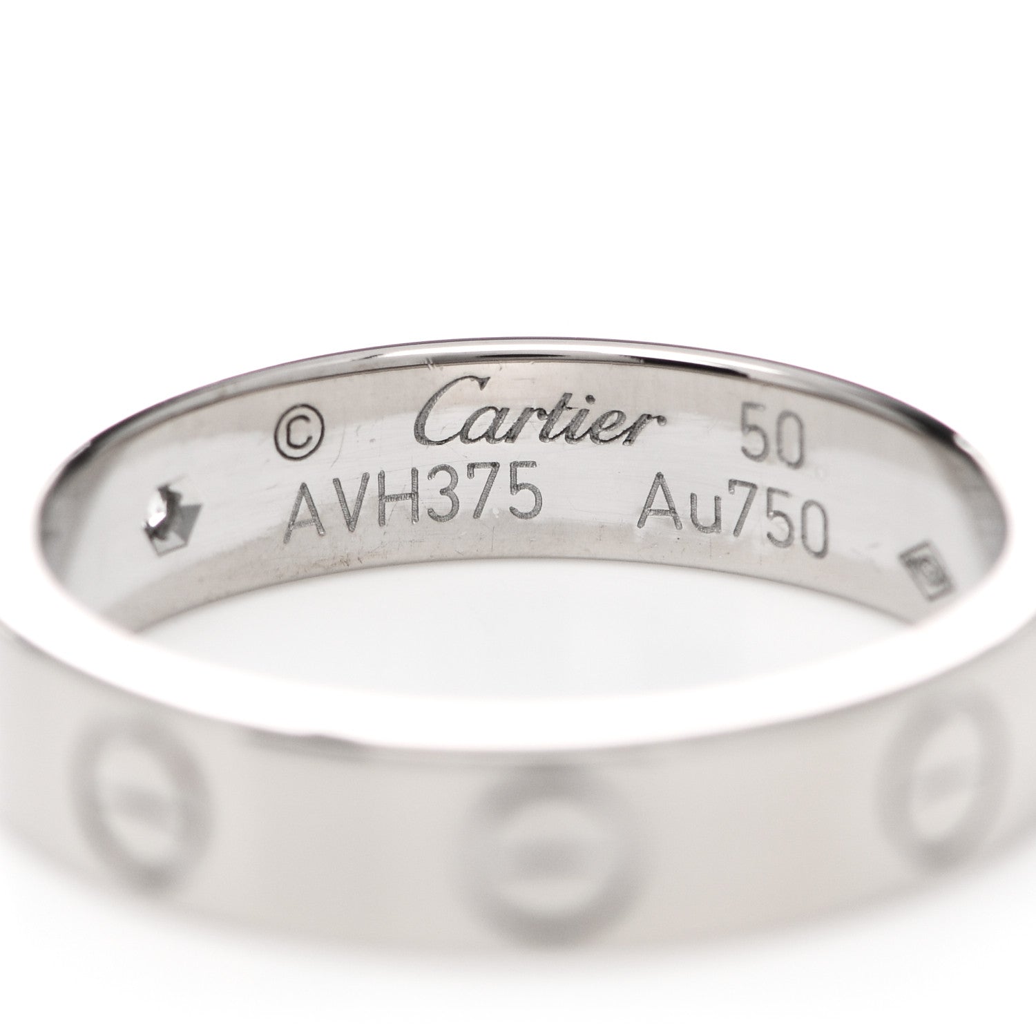 Cartier 18K White Gold Diamond 4mm LOVE Wedding Band Ring 50 5.25 4 of 6