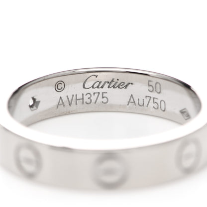 Cartier 18K White Gold Diamond 4mm LOVE Wedding Band Ring 50 5.25 4 of 6