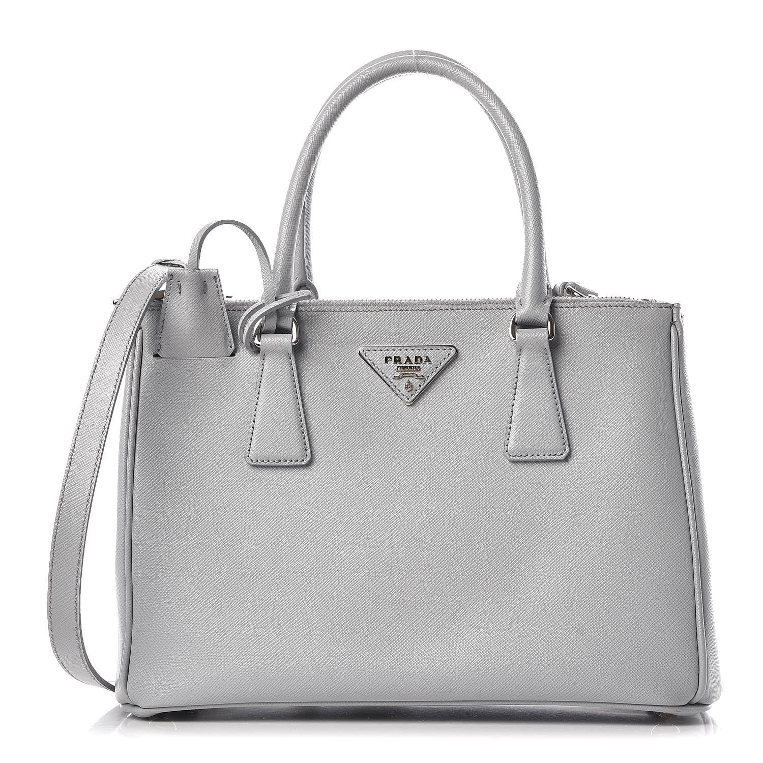 Prada Saffiano Small Galleria Double Zip Tote Granito 1 of 9