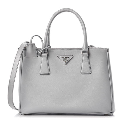 Prada Saffiano Small Galleria Double Zip Tote Granito 1 of 9