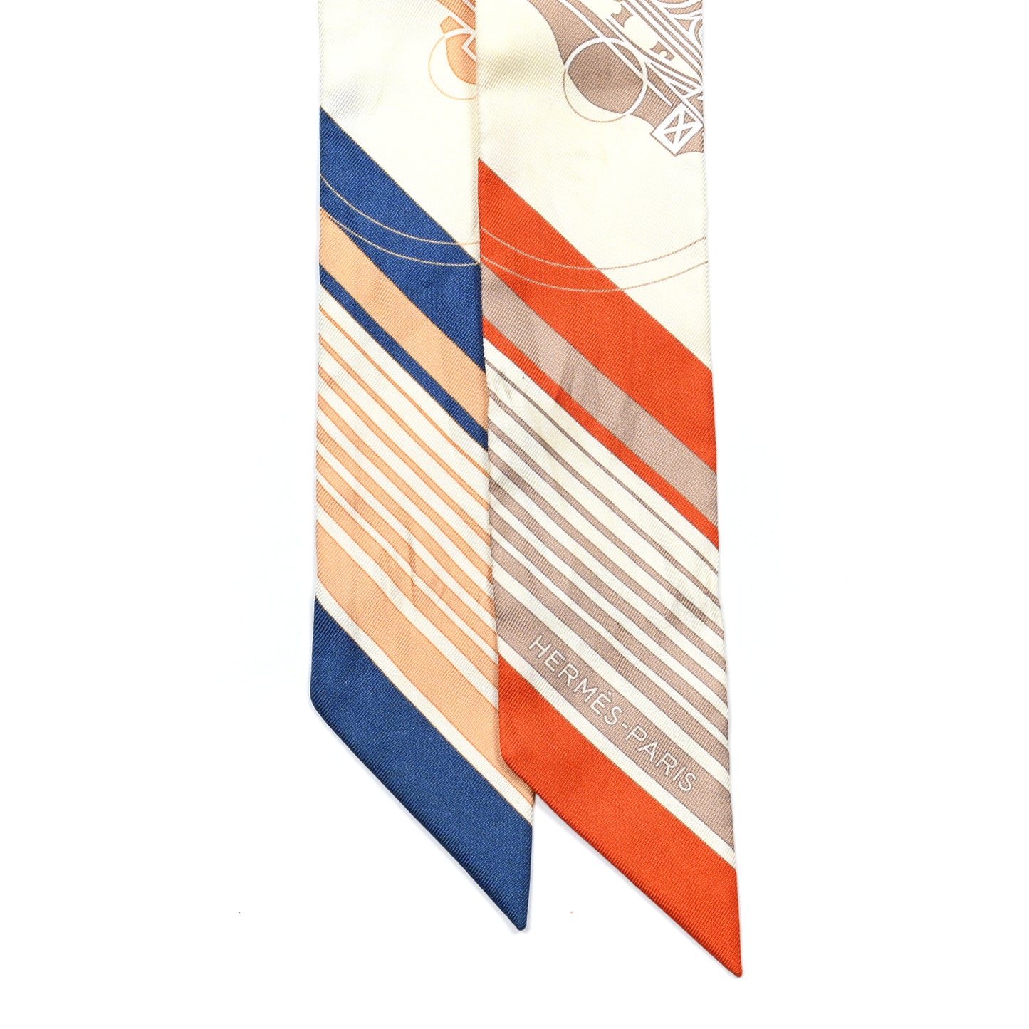 Silk Ex-Libris Twilly Creme Orange Beige