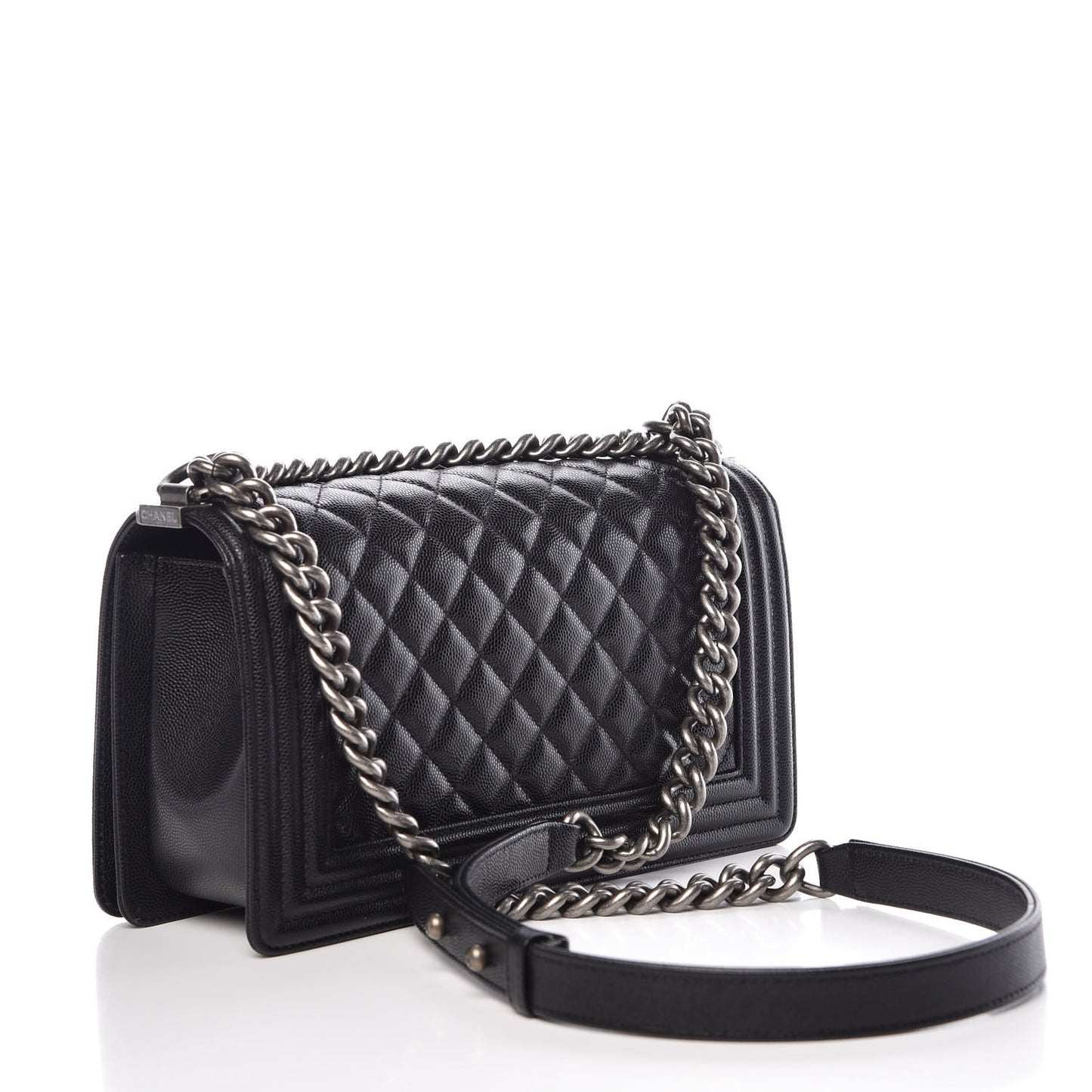 Caviar Quilted Medium Boy Flap Black