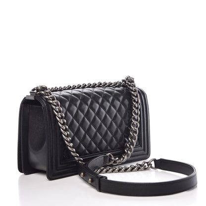 Chanel Caviar Quilted Medium Boy Flap Black 3 of 12