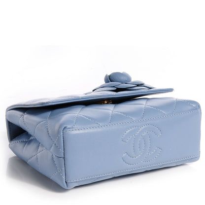 Chanel Lambskin Camellia Mini Flap Light Blue 4 of 8