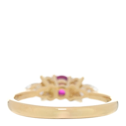 Tiffany 18K Yellow Gold Diamond Ruby Victoria Ring 53 6.25 3 of 4