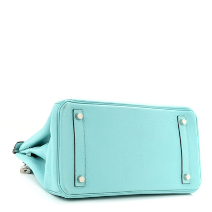 Hermes Taurillon Clemence Birkin 30 Bleu Atoll 4 of 12