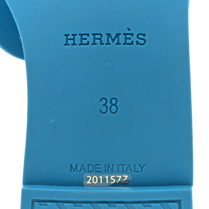 Hermes Rubber Aloha Sandals 38 Bleu Vif 8 of 9