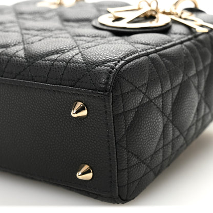Christian Dior Grained Calfskin Cannage Small Lady Dior Black 10 of 11