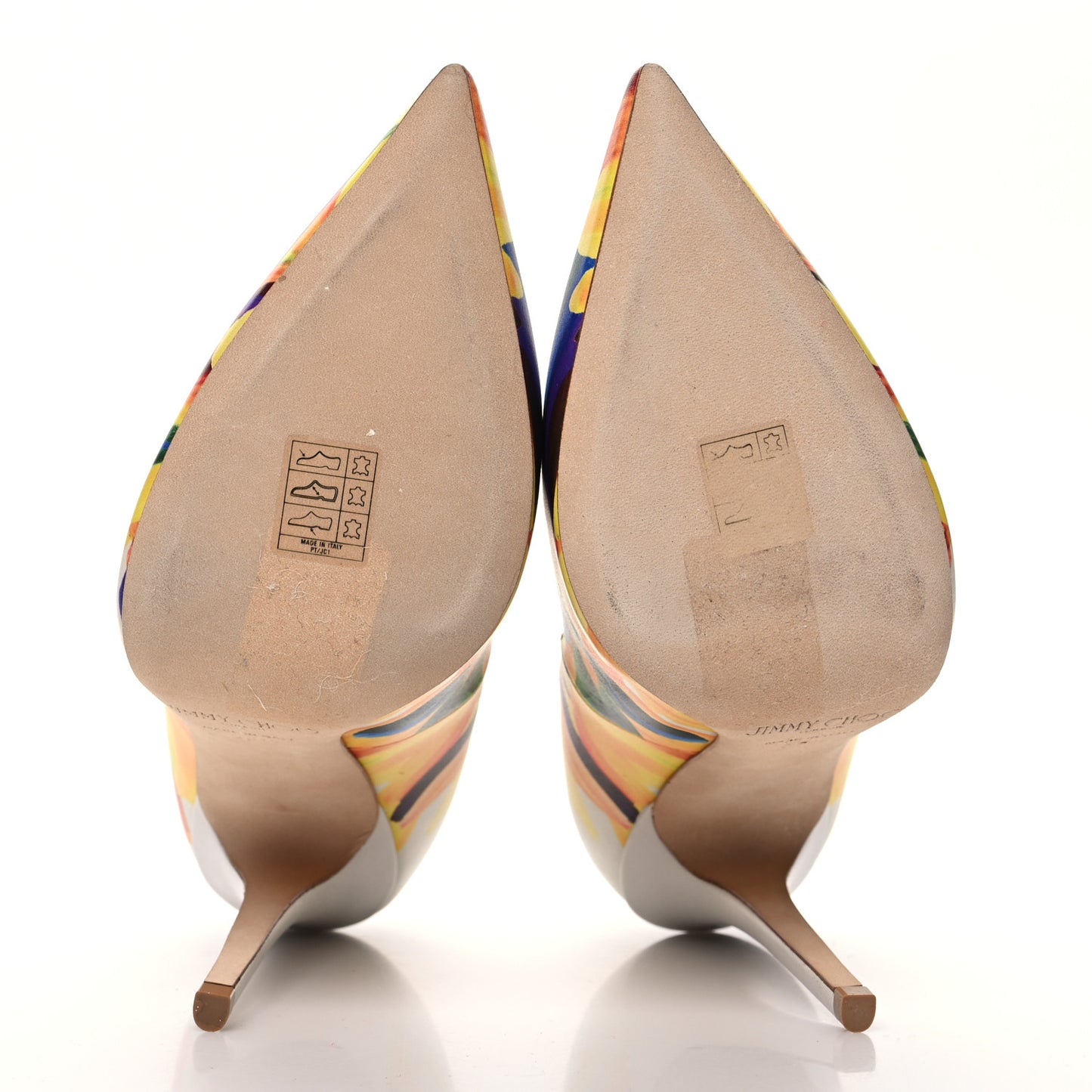 Calfskin Feather Printed Anouk Pumps 38.5 Multicolor