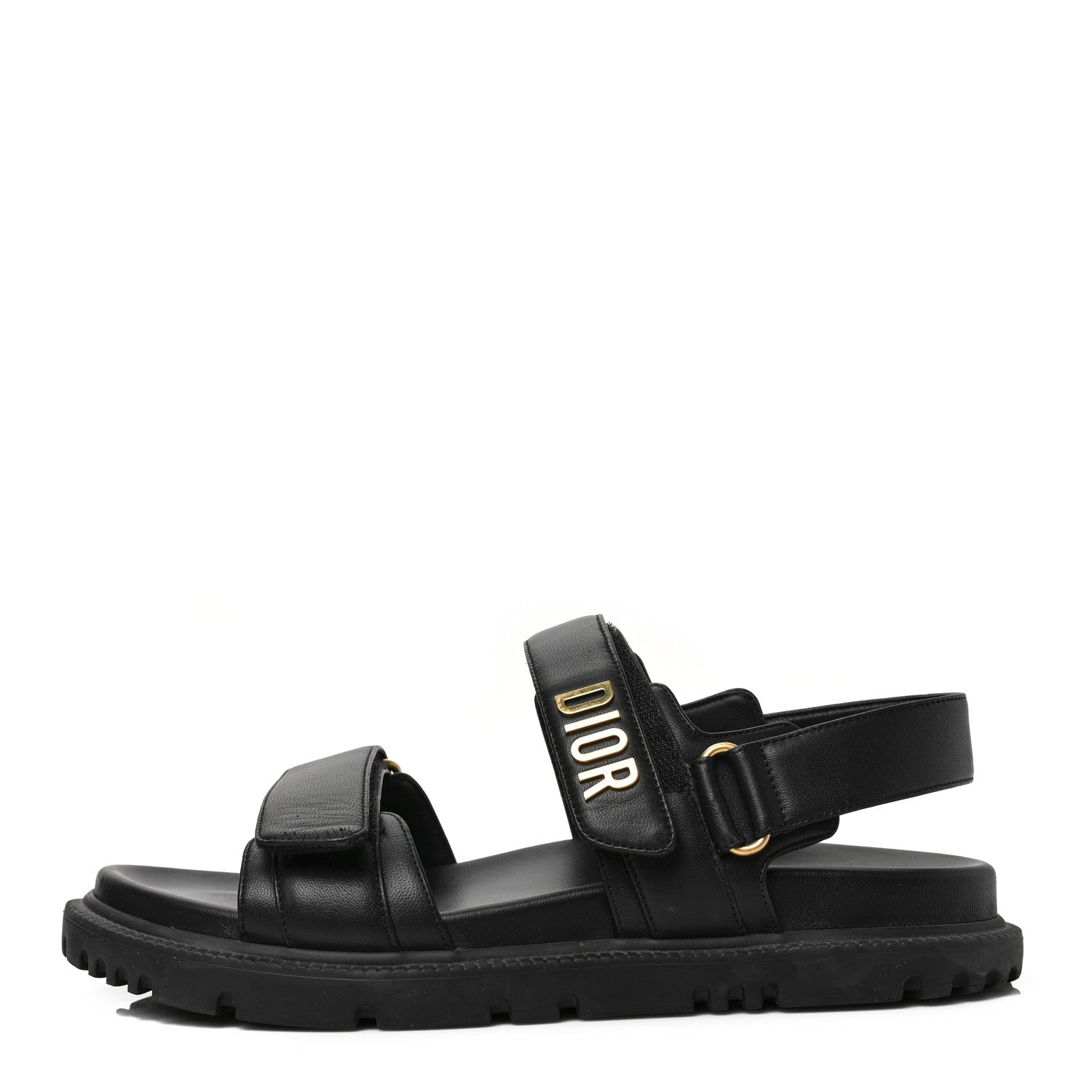 Christian Dior Lambskin Dioract 10mm Sandals 39.5 Black 1 of 6