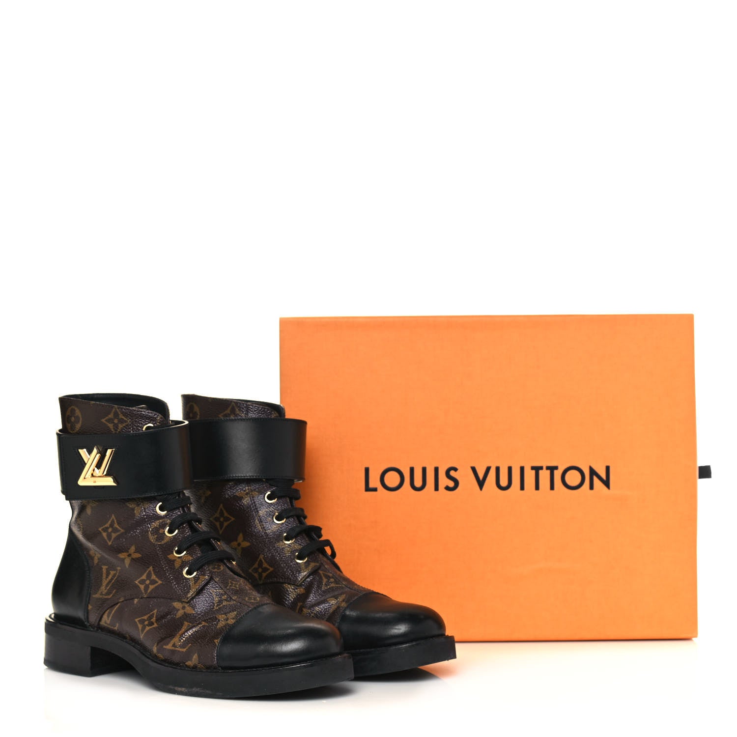Louis Vuitton Monogram Calfskin Wonderland Flat Ranger Boots 40 Black 10 of 10