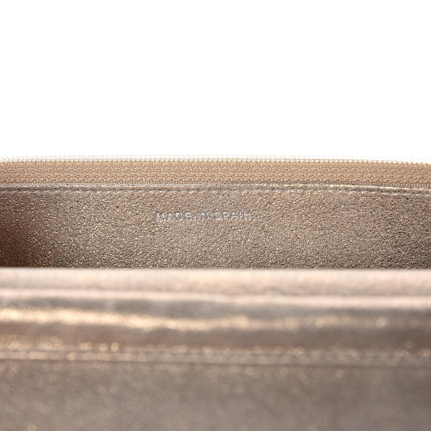 Iridescent Calfskin Quilted Wallet on Chain WOC Gold