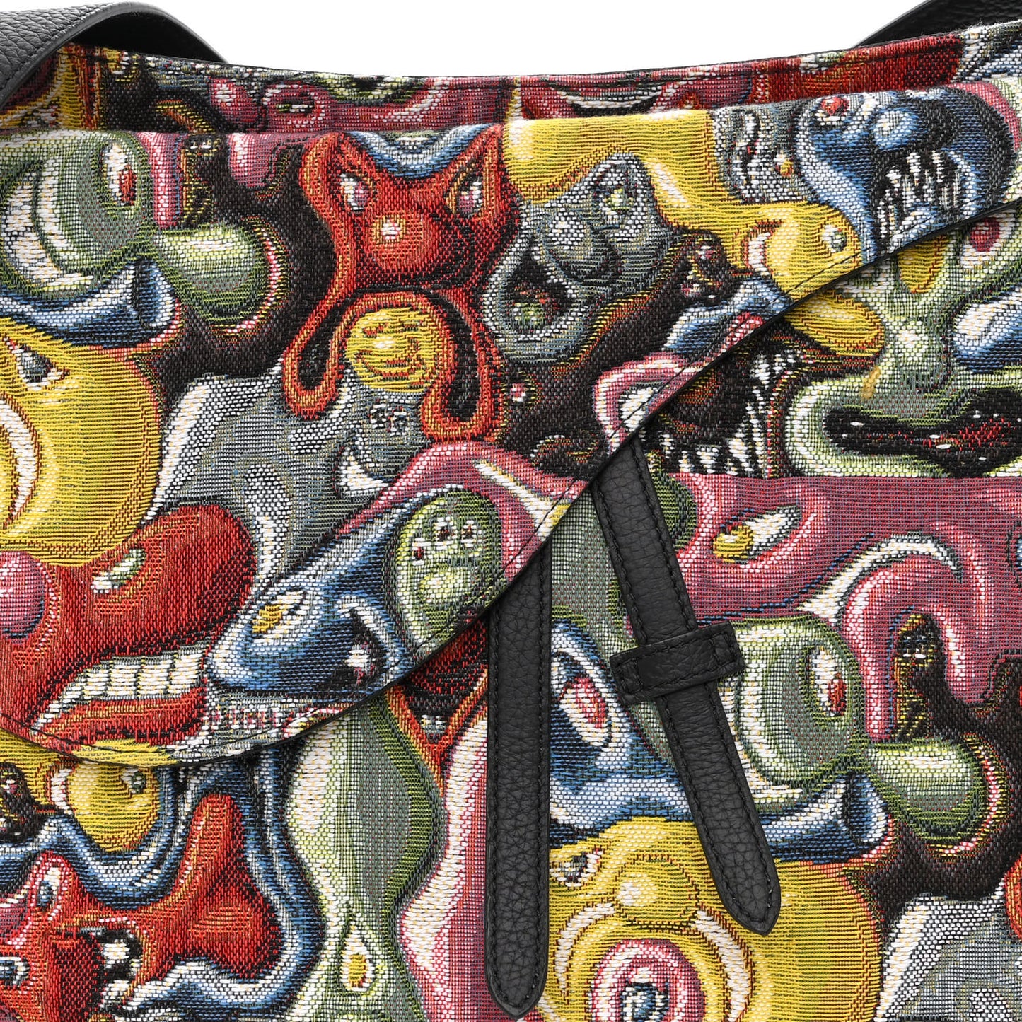 X KENNY SCHARF Jacquard Printed Soft Saddle Bag Multicolor