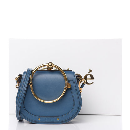 Chloe Calfskin Suede Small Nile Bracelet Bag Vinyl Blue 10 of 10