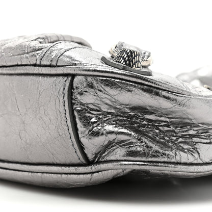 Balenciaga Metallic Agneau Arena Le Cagole Purse With Chain Mini Silver 7 of 9