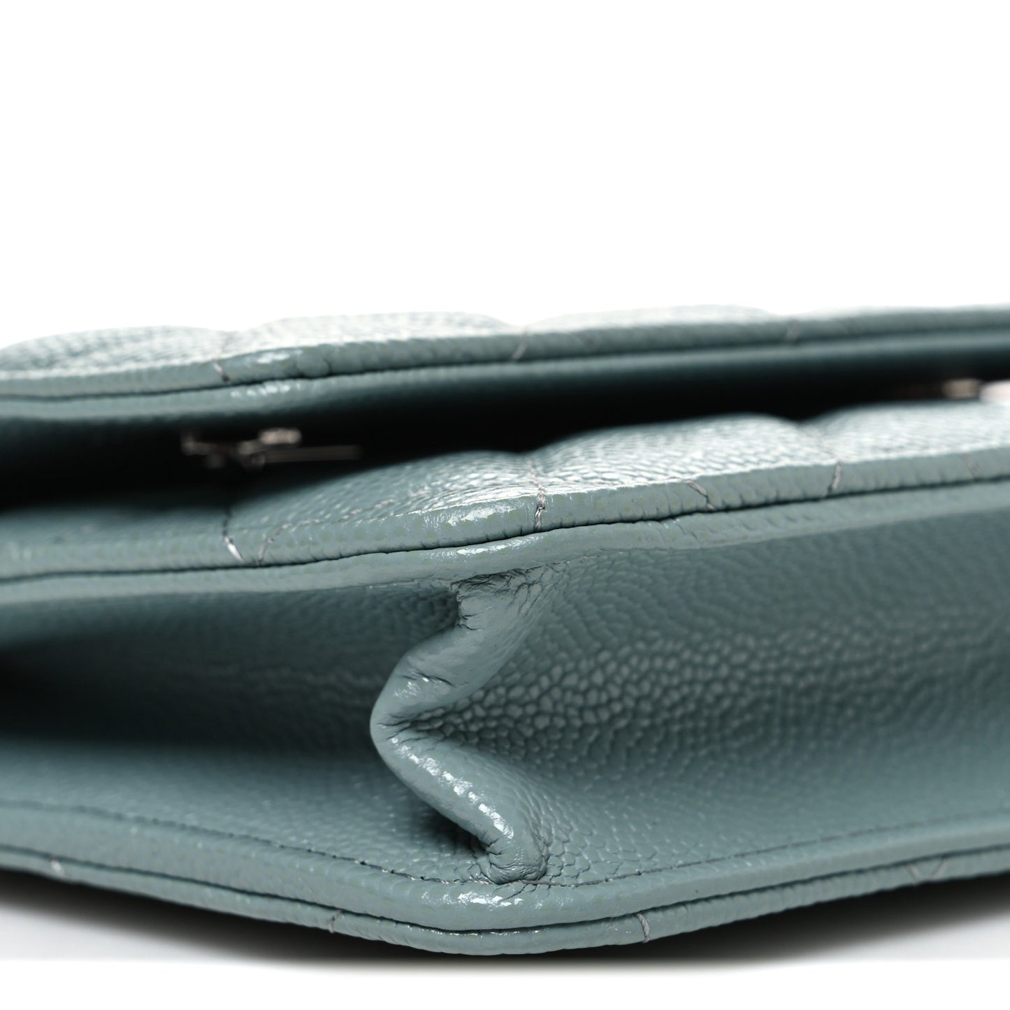 Caviar Quilted Wallet on Chain WOC Blue