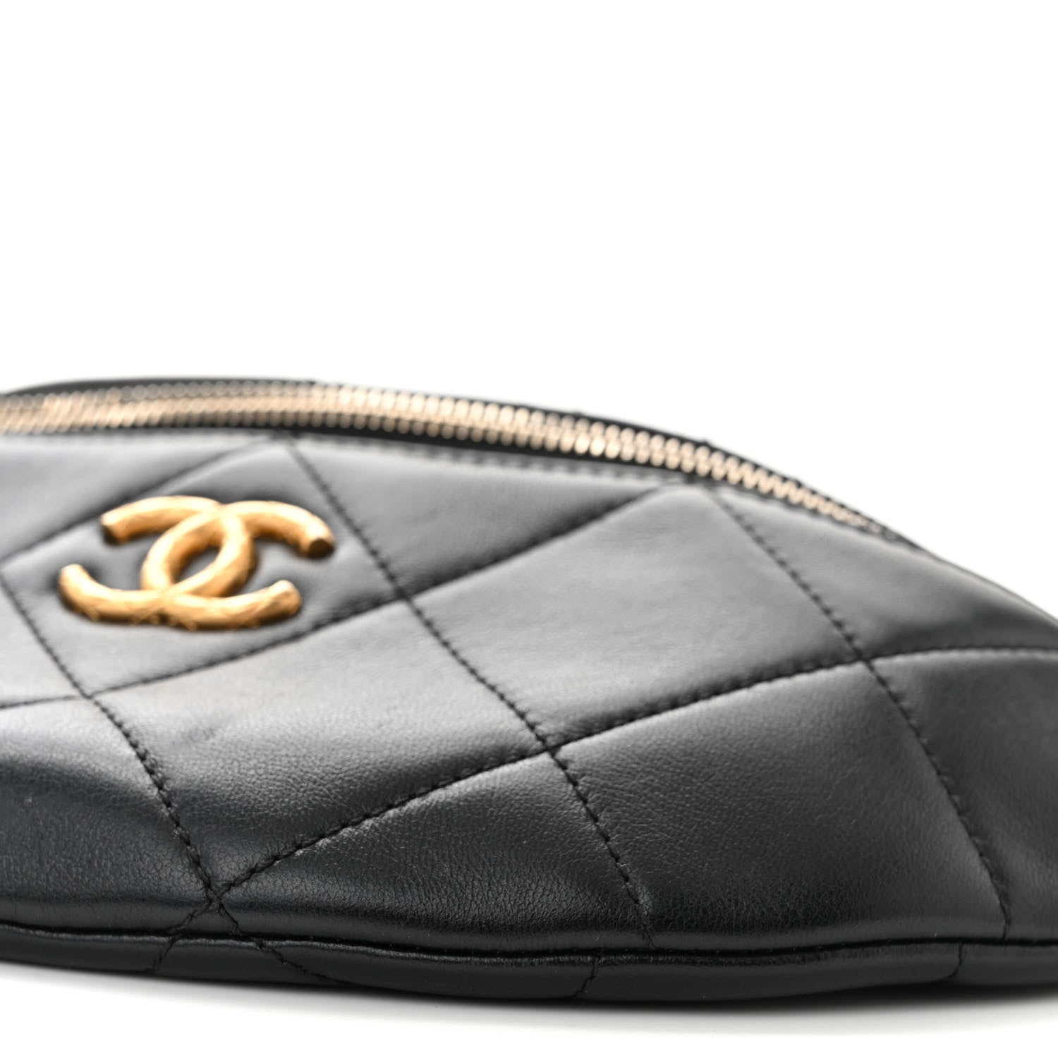 Chanel Lambskin Enamel Quilted Waist Bag Black 11 of 12