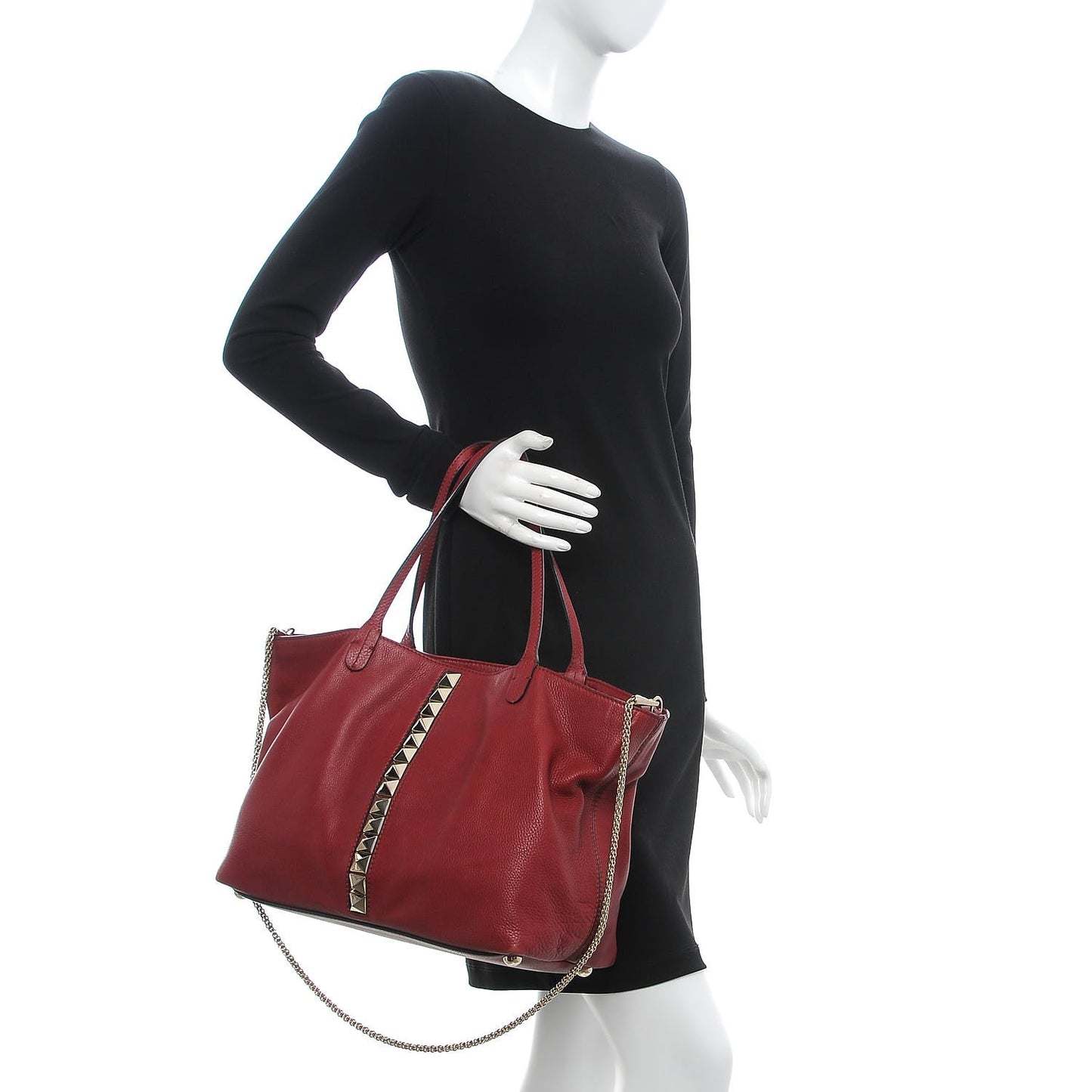 Grained Calfskin Va Va Voom Tote Dark Red