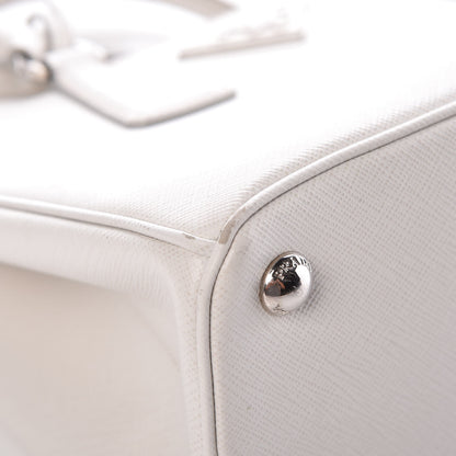 Prada Saffiano Lux Mini Double Zip Galleria Tote Talco 7 of 12