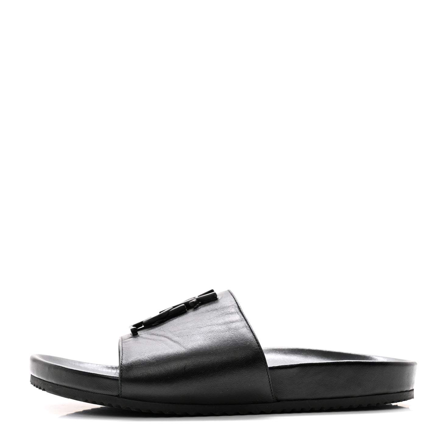 Calfskin Monogram Jimmy Joan Slide Sandals 37 Black