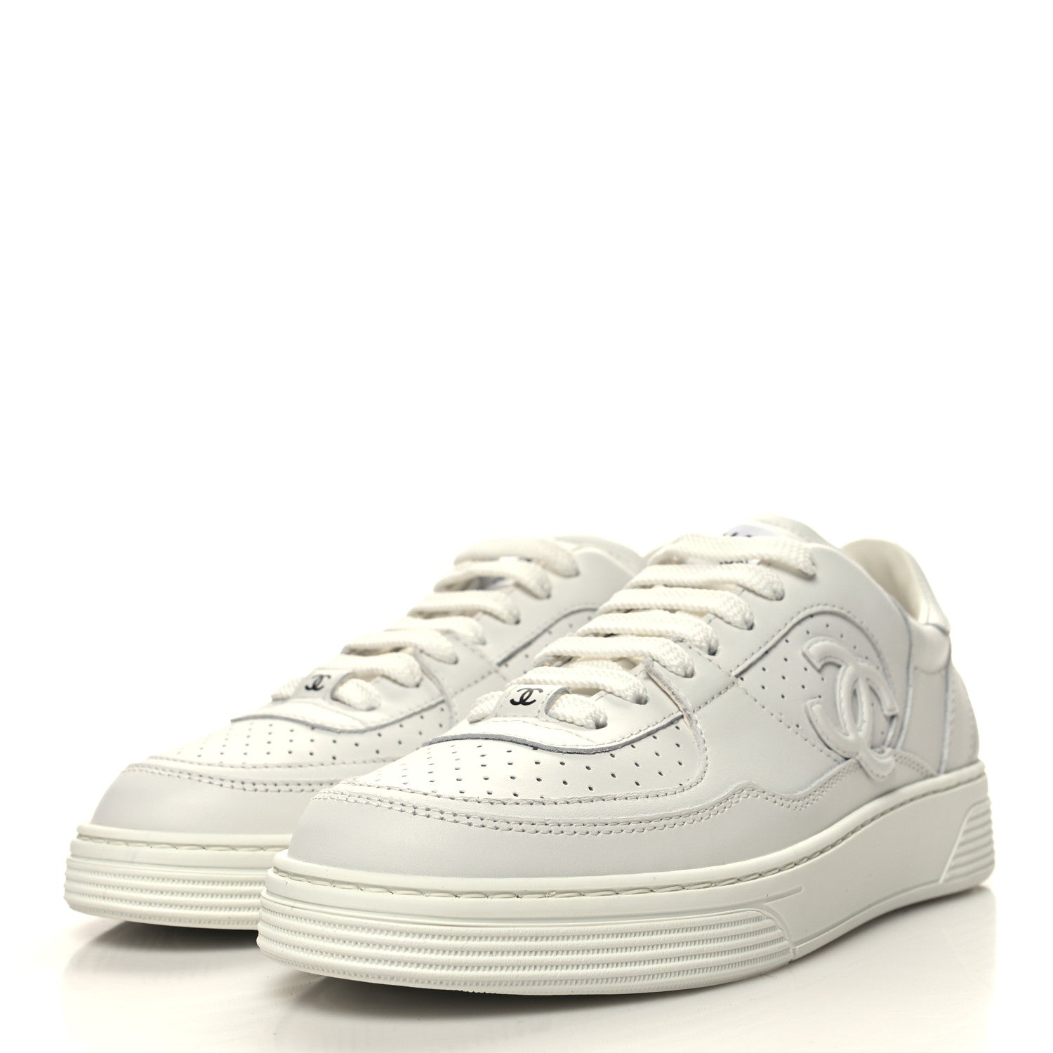 Chanel Calfskin CC Womens Sneakers 36 White 3 of 9